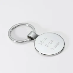 Sale HappyBulle Porte-clés personnalisé gravé acier rond 37 mm Ronde