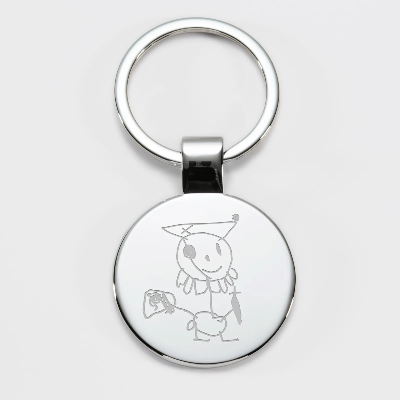 Sale HappyBulle Porte-clés personnalisé gravé acier rond 37 mm Ronde