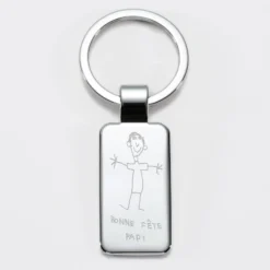 Sale HappyBulle Porte-clés personnalisé gravé acier 41x22 mm Rectangle