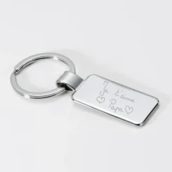 Sale HappyBulle Porte-clés personnalisé gravé acier 41x22 mm Rectangle