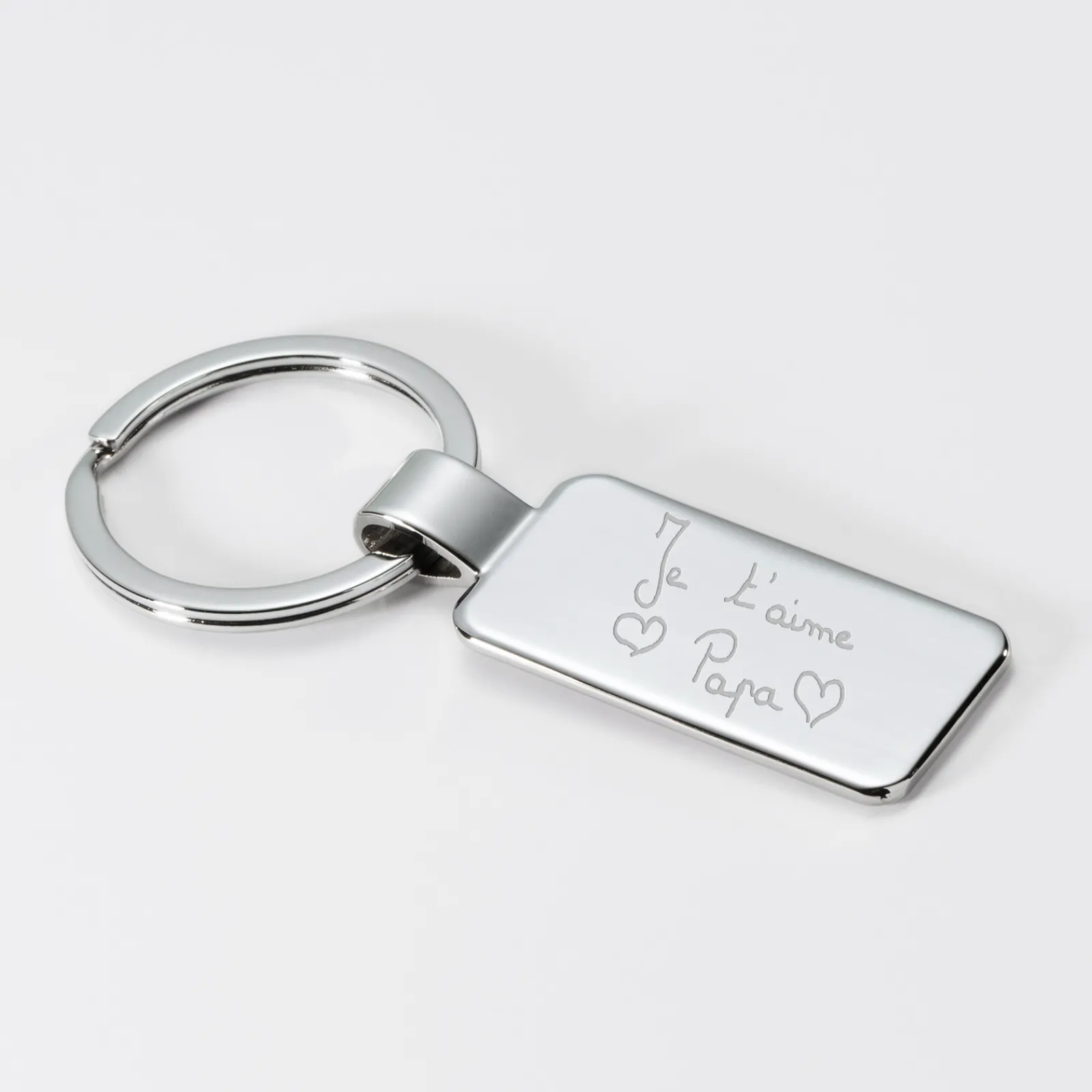 Sale HappyBulle Porte-clés personnalisé gravé acier 41x22 mm Rectangle