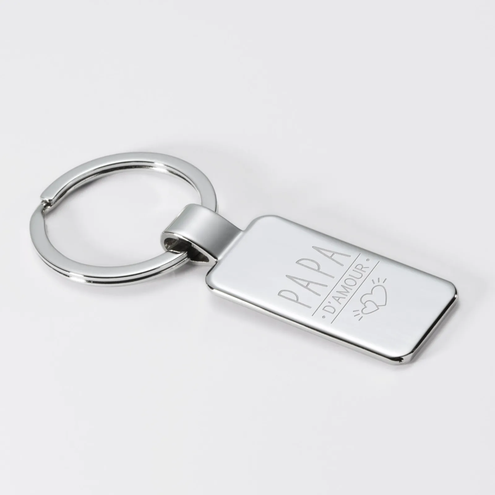 Sale HappyBulle Porte-clés personnalisé gravé acier 41x22 mm Rectangle