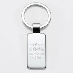 Sale HappyBulle Porte-clés personnalisé gravé acier 41x22 mm Rectangle