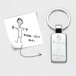 Sale HappyBulle Porte-clés personnalisé gravé acier 41x22 mm Rectangle