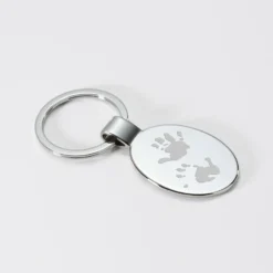 HappyBulle Porte-clés personnalisé gravé acier 30x41 mm Ovale