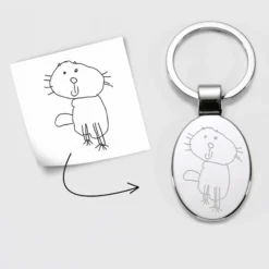 HappyBulle Porte-clés personnalisé gravé acier 30x41 mm Ovale