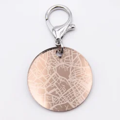 Sale HappyBulle Porte-clés personnalisé gravé acrylique gold médaille ronde 50 mm