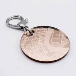 Sale HappyBulle Porte-clés personnalisé gravé acrylique gold médaille ronde 50 mm