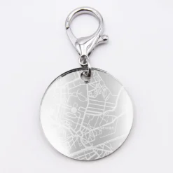 Sale HappyBulle Porte-clés personnalisé gravé acrylique argent médaille ronde 50 mm 