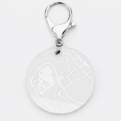 Discount HappyBulle Porte-clés personnalisé gravé médaille ronde 50 mm "Géo map" Acrylique