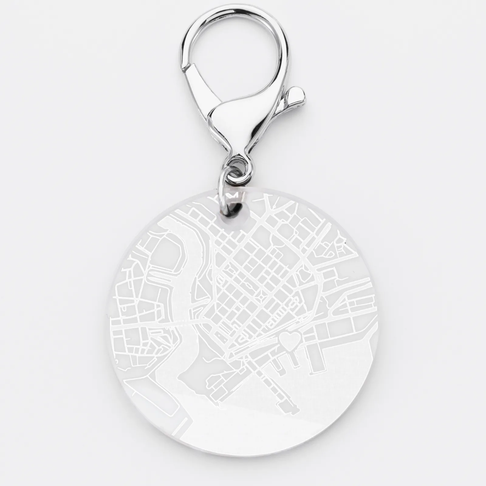 Discount HappyBulle Porte-clés personnalisé gravé médaille ronde 50 mm "Géo map" Acrylique
