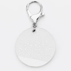Outlet HappyBulle Porte-clés personnalisé gravé acrylique médaille ronde 50 mm "Carte du ciel étoilé"