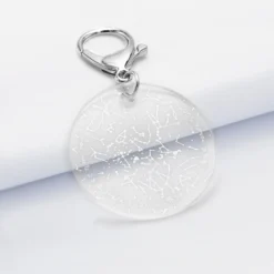 Outlet HappyBulle Porte-clés personnalisé gravé acrylique médaille ronde 50 mm 