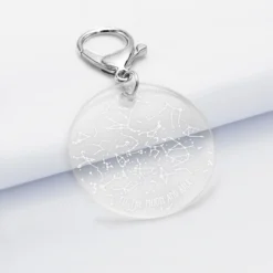 Outlet HappyBulle Porte-clés personnalisé gravé acrylique médaille ronde 50 mm 