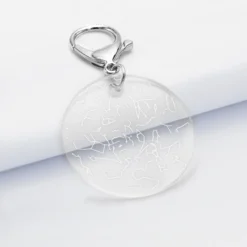 Outlet HappyBulle Porte-clés personnalisé gravé acrylique médaille ronde 50 mm 