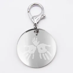 Online HappyBulle Porte-clés personnalisé gravé acrylique argent médaille ronde 50 mm Miroir