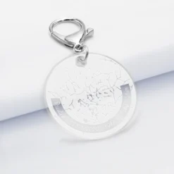 Sale HappyBulle Porte-clés personnalisé gravé acrylique médaille ronde 50 mm 