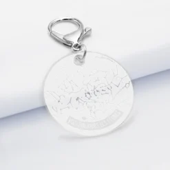 Sale HappyBulle Porte-clés personnalisé gravé acrylique médaille ronde 50 mm 