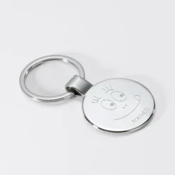 Outlet HappyBulle Porte-clés personnalisé gravé acier rond 37 mm - x Barbapapa