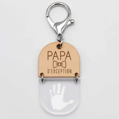 Online HappyBulle Porte-clés personnalisé gravé bi-matière bois 55 mm - édition spéciale "" Papa
