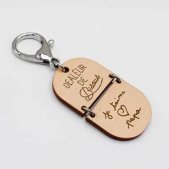 Online HappyBulle Porte-clés personnalisé gravé bi-matière bois 55 mm - édition spéciale 