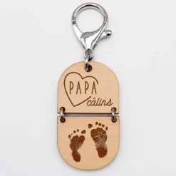 Online HappyBulle Porte-clés personnalisé gravé bi-matière bois 55 mm - édition spéciale 