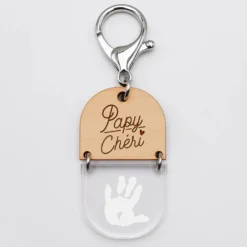 Hot HappyBulle Porte-clés personnalisé gravé bi-matière bois 55 mm - édition spéciale "" Papy