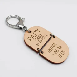 Hot HappyBulle Porte-clés personnalisé gravé bi-matière bois 55 mm - édition spéciale 