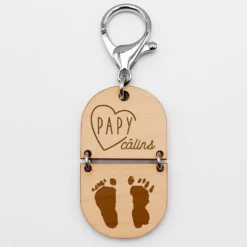 Hot HappyBulle Porte-clés personnalisé gravé bi-matière bois 55 mm - édition spéciale 