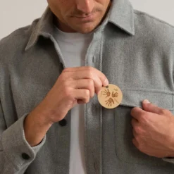 Discount HappyBulle Porte-clés personnalisé gravé médaille ronde 50 mm Bois