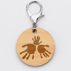 Discount HappyBulle Porte-clés personnalisé gravé médaille ronde 50 mm Bois