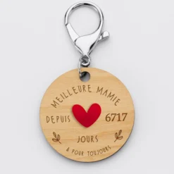 Clearance HappyBulle Porte-clés personnalisé gravé bois médaille 50 mm