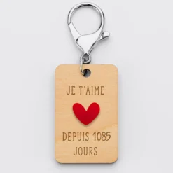 Clearance HappyBulle Porte-clés personnalisé gravé bois médaille 50 mm