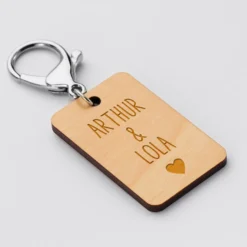 Clearance HappyBulle Porte-clés personnalisé gravé bois médaille 50 mm