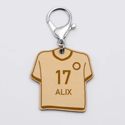 Clearance HappyBulle Porte-clés personnalisé gravé bois Maillot de 50x50 mm Football
