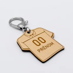 Online HappyBulle Porte-clés personnalisé gravé bois Maillot de multi 50x50 mm Sport