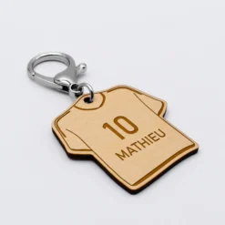 Online HappyBulle Porte-clés personnalisé gravé bois Maillot de multi 50x50 mm Sport