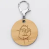Best HappyBulle Porte-clés personnalisé gravé bois médaille ronde 50 mm - Nos petits imparfaits