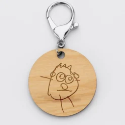 Best HappyBulle Porte-clés personnalisé gravé bois médaille ronde 50 mm - Nos petits imparfaits