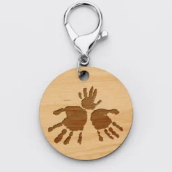 Best HappyBulle Porte-clés personnalisé gravé bois médaille ronde 50 mm - Nos petits imparfaits