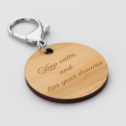 Best HappyBulle Porte-clés personnalisé gravé bois médaille ronde 50 mm - Nos petits imparfaits