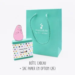 Hot HappyBulle Porte-clés personnalisé gravé bois médaille ronde 50 mm - x Barbapapa