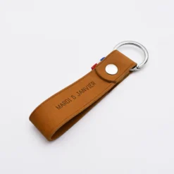 Online HappyBulle Porte-clés personnalisé gravé cuir lanière 25x100 mm