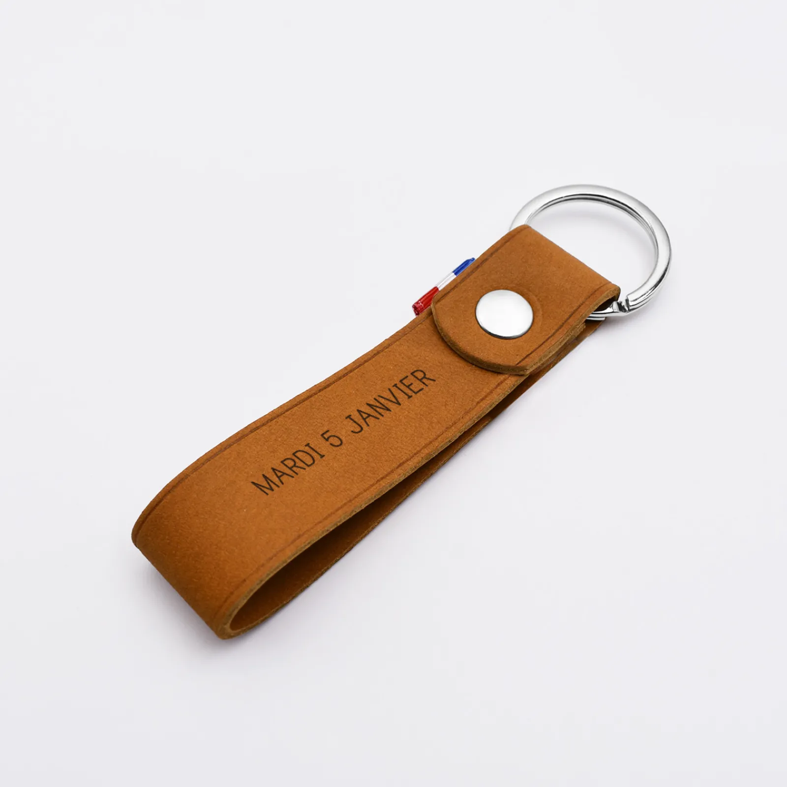 Online HappyBulle Porte-clés personnalisé gravé cuir lanière 25x100 mm