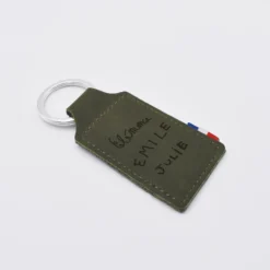 Discount HappyBulle Porte-clés personnalisé gravé cuir rectangle 40x62 mm