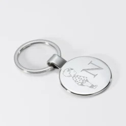 Online HappyBulle Porte-clés personnalisé initiale gravé acier rond 37 mm - x Marie Savart
