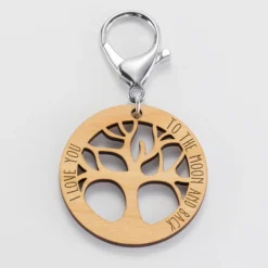 Hot HappyBulle Porte-clés personnalisé médaille gravée bois arbre de vie 50 mm