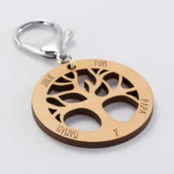 Hot HappyBulle Porte-clés personnalisé médaille gravée bois arbre de vie 50 mm
