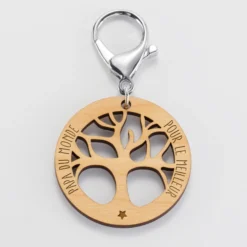 Hot HappyBulle Porte-clés personnalisé médaille gravée bois arbre de vie 50 mm