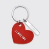 Outlet HappyBulle Porte-clés personnalisé médailles coeur acrylique rouge et breloque miroir gravée 40x8 mm